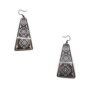 Bronze Aztec Drop Earrings